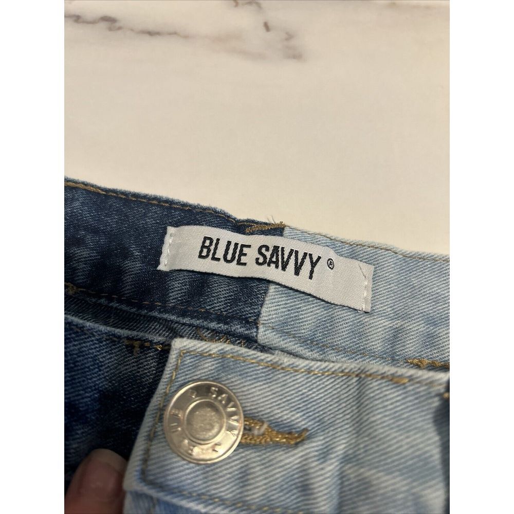Ladies Blue Savvy‎ Split Color Half & Half Blue Jeans Sz 11 29X26" - Picture 6 of 7